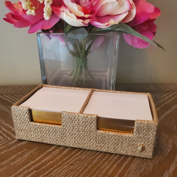 kate spade Other - Kate Spade Grass Cloth Sticky Note Tray kate spade Other - Kate Spade Grass Cloth Sticky Note Tray